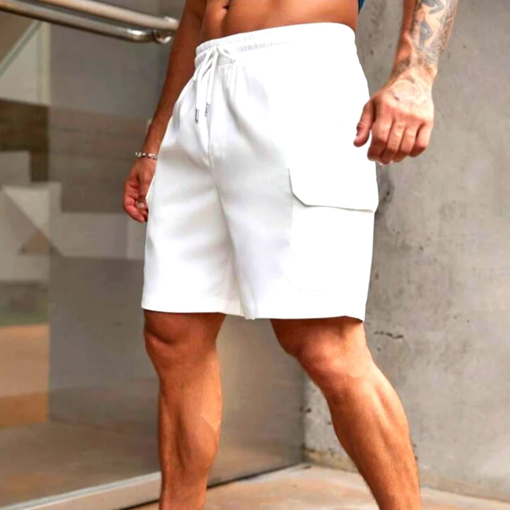 Men's White Casual Shorts (XXL)